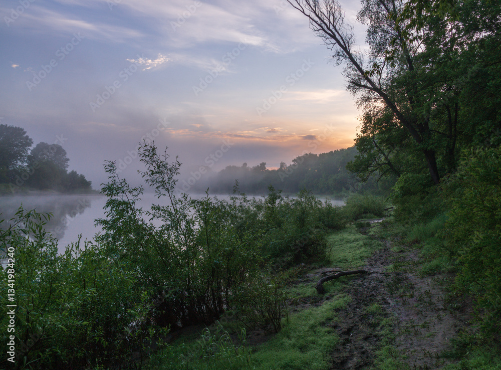 Fototapeta premium sunrise over the river