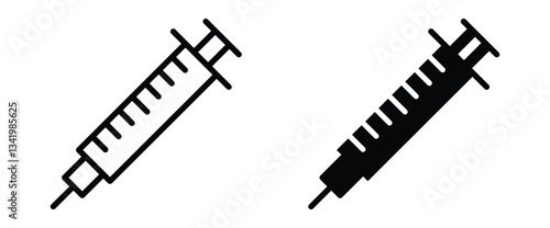 Syringe icon vector isolated on white background. syringe outline vector icon from health and medical collection for web

