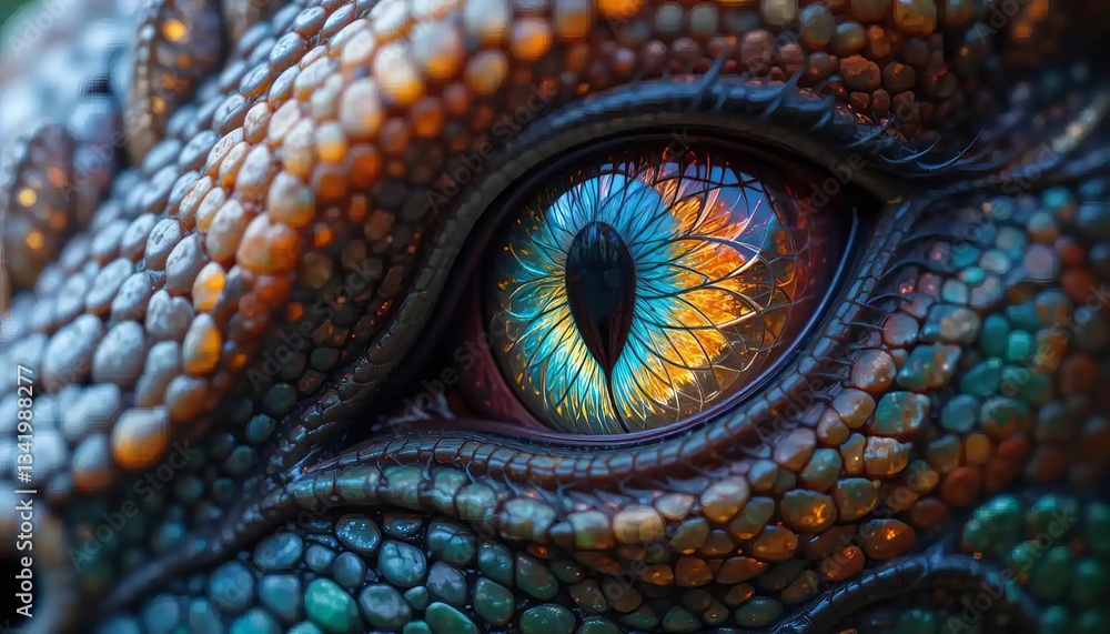 Fototapeta premium Mystical Dragon Eye Close Up