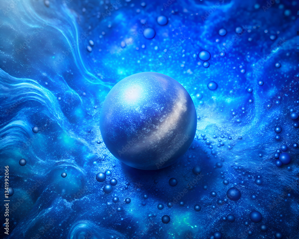 Obraz premium Celestial Sphere. A Cosmic Dream in Blue