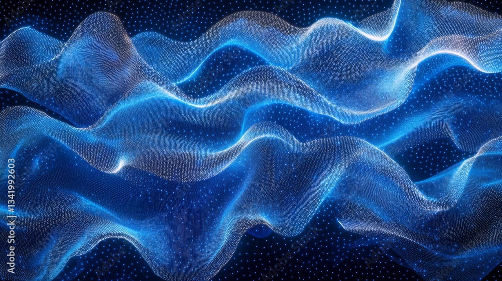 Abstract Blue Glowing Wave Particle Background Abstract Blue Glowing Wave Particle Background