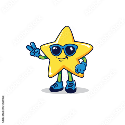 Cool star character mascot illustration