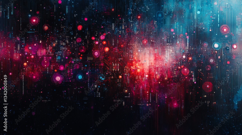 Vibrant Abstract Cosmic Background with Glowing Particles Vibrant Abstract Cosmic Background with Glowing Particles