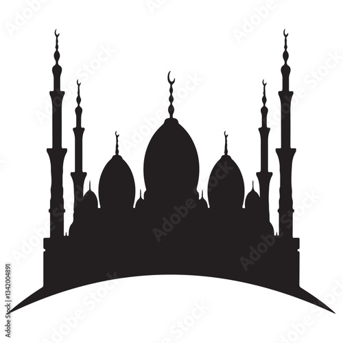 silhouette of mosque