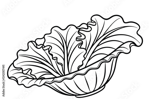 Elegant Cabbageware Line Art