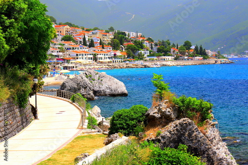 Photos The city Herceg Novi, Montenegro, in the mountains, shore of Kotor
