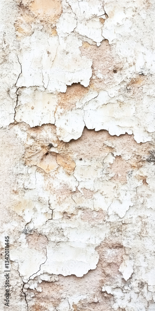Fototapeta premium Aged cracked peeling paint on rustic weathered concrete surface