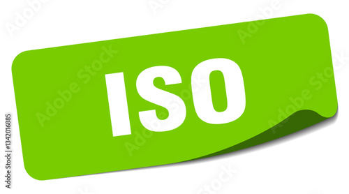 iso sticker. iso label