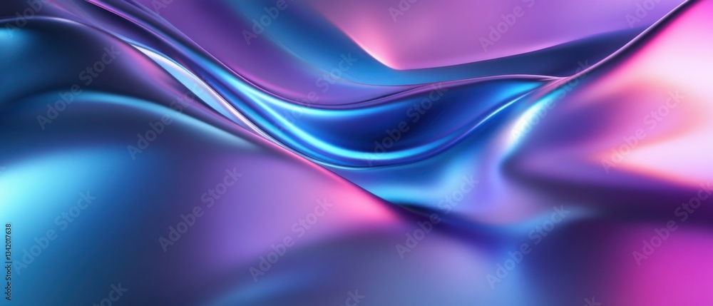 Fototapeta premium Abstract iridescent flowing liquid background with vibrant blue, purple, and pink hues creating a modern and futuristic design