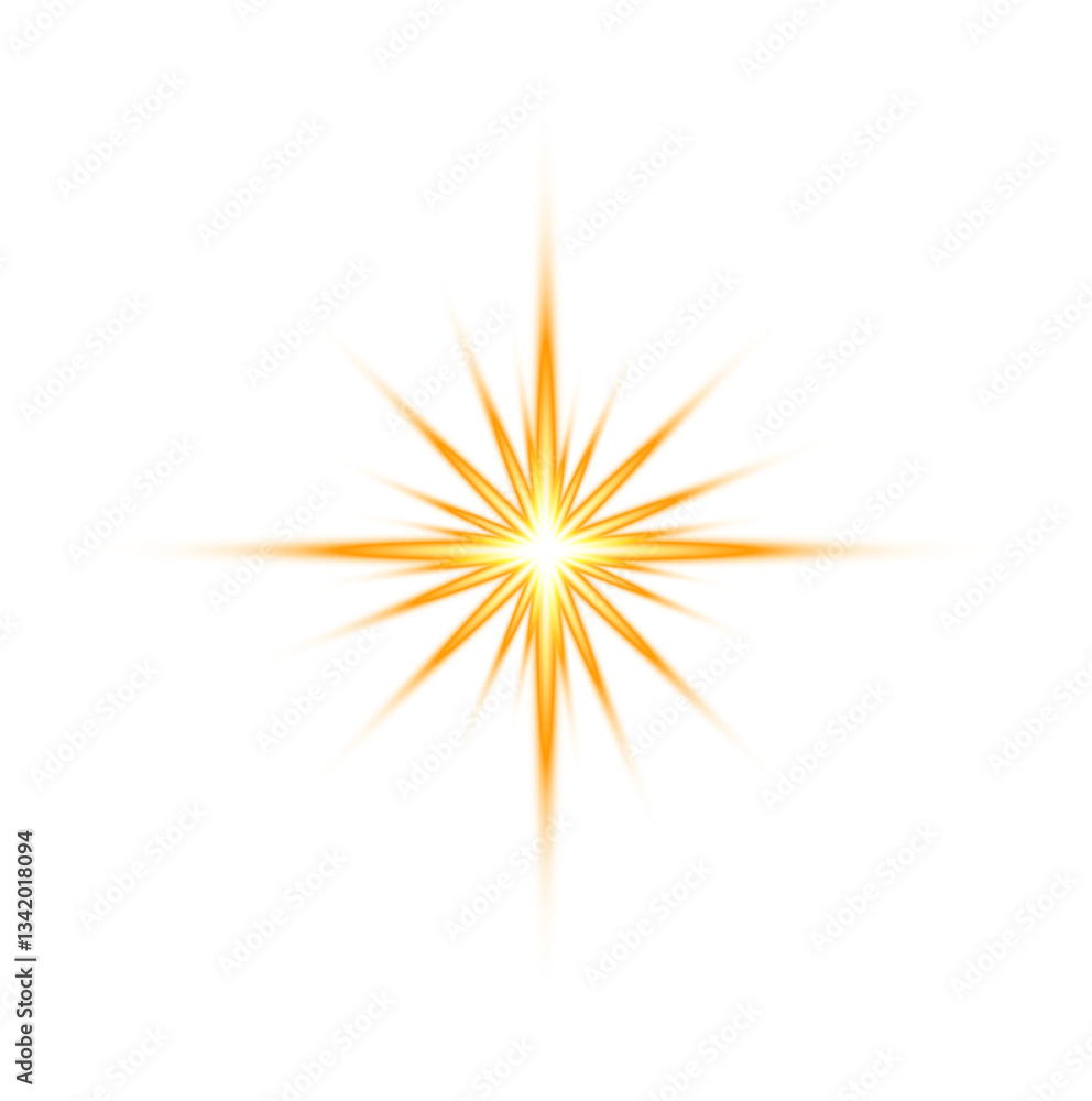 Fototapeta premium Soft and Warm Sunbeam Effect Isolated on Transparent Background