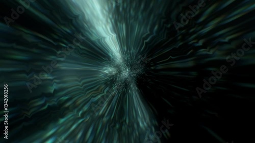 mesmerizing journey through a cosmic tunnel, with vibrant streaks of light and energy swirling around in a dark, starry void. It creates a sense of rapid motion, as if traveling at warp speed through 