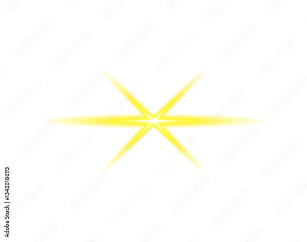 Fototapeta premium Sun Rays and Golden Light Effects on Transparent Background