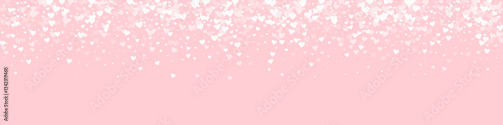 Sprinkled hearts valentine template. White hearts scattered on pink background. Festive sprinkled hearts vector illustration. Sprinkled hearts valentine template. White hearts scattered on pink background. Festive sprinkled hearts vector illustration.