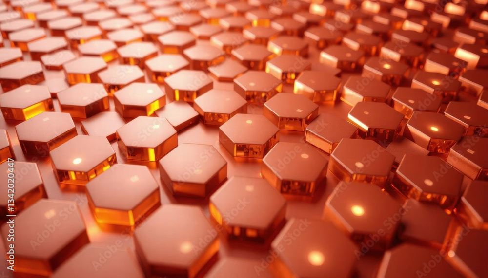 Fototapeta premium Hexagonal abstract background. Hexagon futuristic modern technology background illustration. Honeycomb texture grid. Digital hi-tech concept background. Wallpaper surface. For banner and more