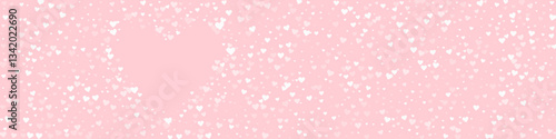 Flying hearts for valentine's day. White hearts scattered on pink background. Beautiful flying hearts vector illustration.