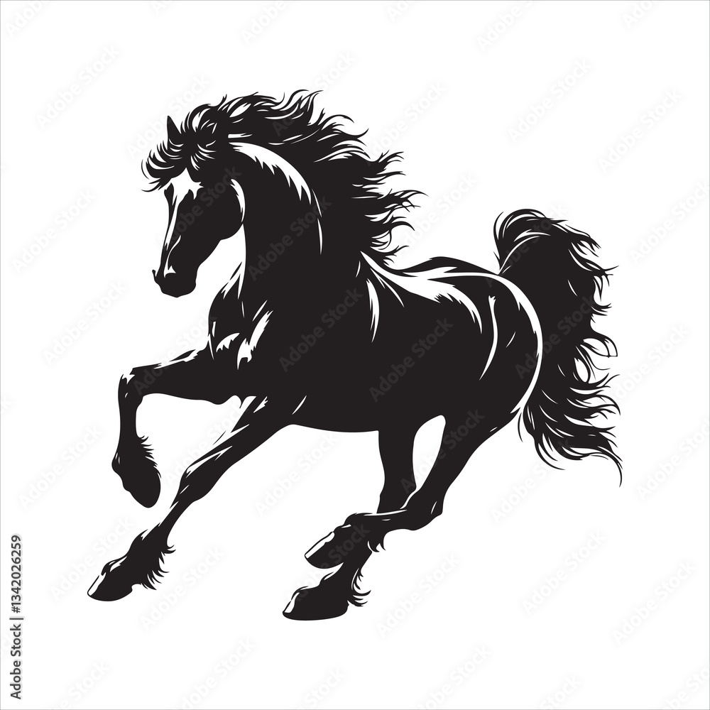Obraz premium black silhouette of a standing horse