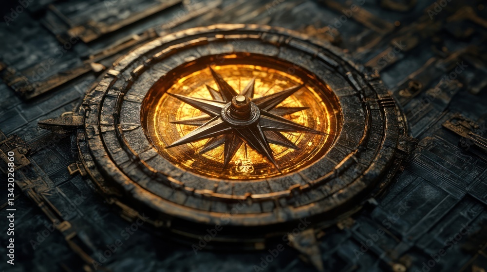 Fototapeta premium Glowing Compass
