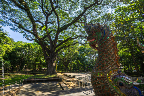 Obraz na płótnie Wat Chet Yot or Wat Photharam Maha Wihan, seven pagoda temple It is a major tourist attraction in Chiang Mai, Thailand.with evening,Temple in Chiang Mai. w salonie