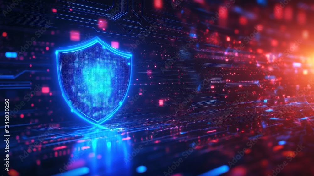 Futuristic AI Cyber Security System with Digital Fire Futuristic AI Cyber Security System with Digital Fire