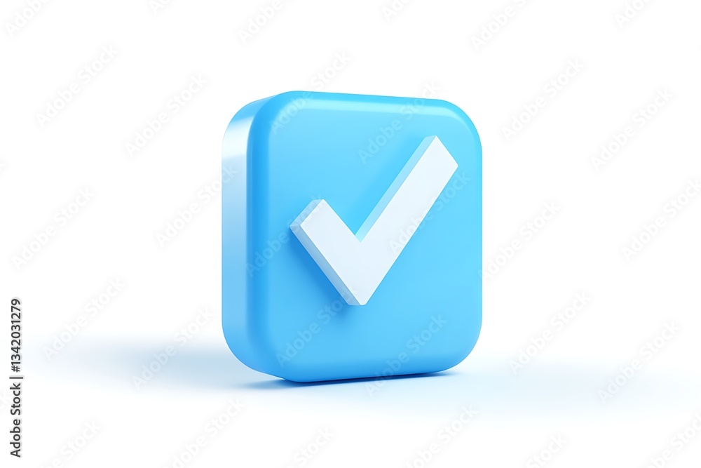 3D Render of a Blue Checkmark Icon Approval, Confirmation, Success Symbol 3D Render of a Blue Checkmark Icon Approval, Confirmation, Success Symbol