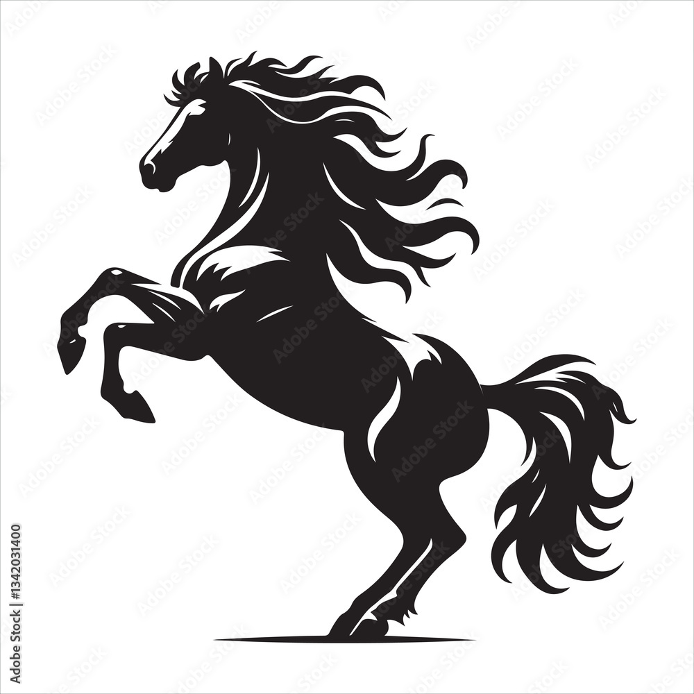Fototapeta premium black silhouette of a standing horse