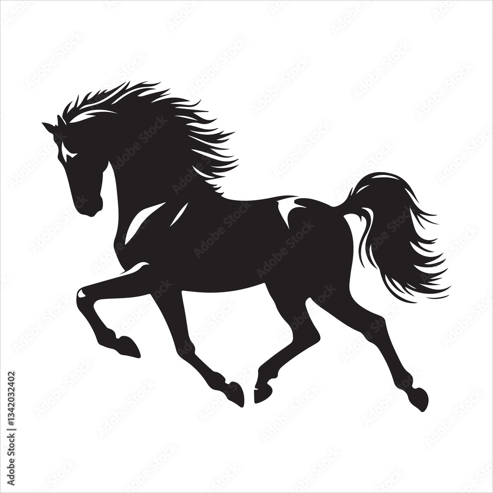 Obraz premium black silhouette of a standing horse