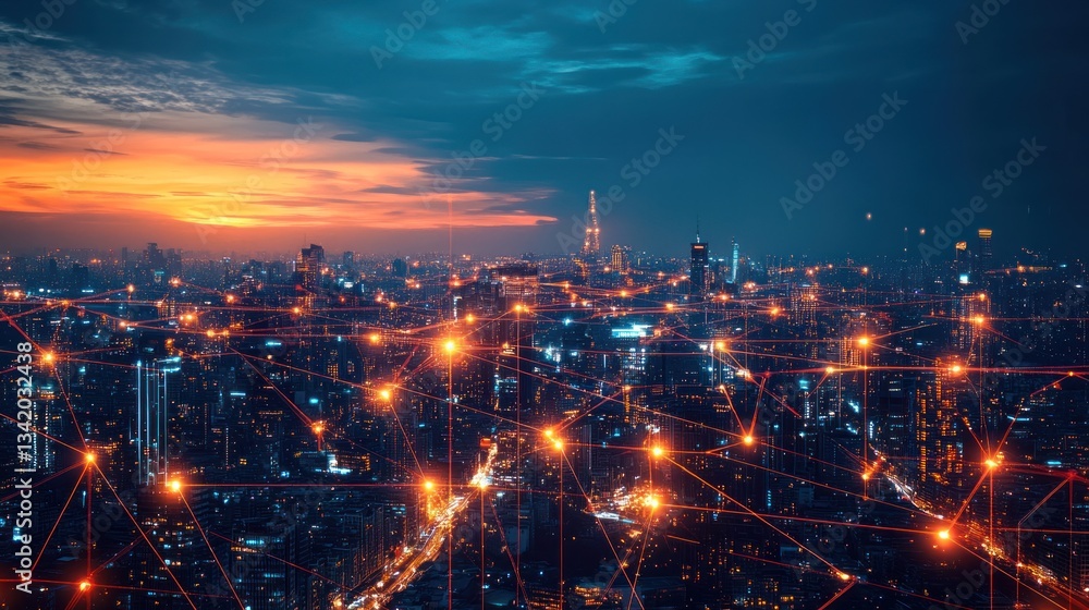 Fototapeta premium Smart City Network