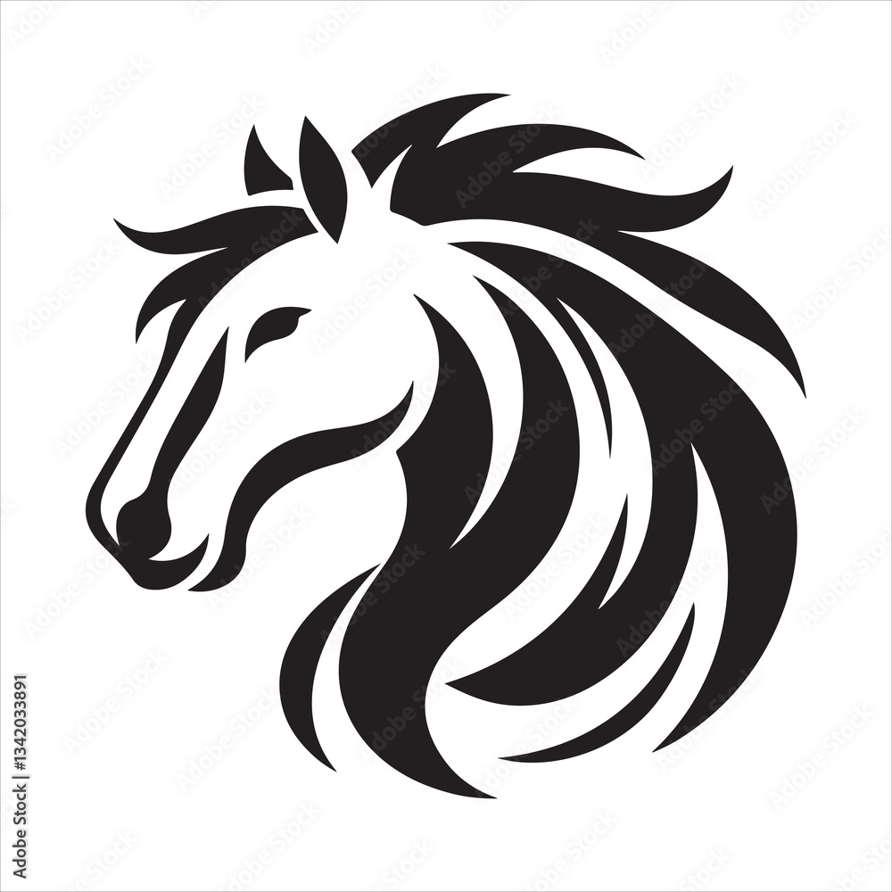Fototapeta premium black silhouette of a standing horse