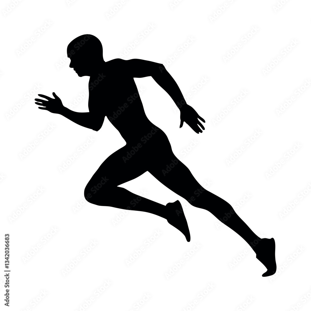 Dynamic Running Athlete Silhouette - Sports Illustration Dynamic Running Athlete Silhouette - Sports Illustration