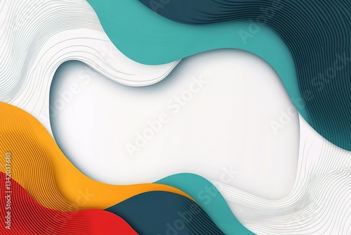 Colorful abstract waves artfully layered for a modern dynamic and visually engaging backdrop