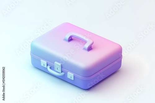 Pastel Purple Suitcase 3D Render Minimalist Travel Bag Design