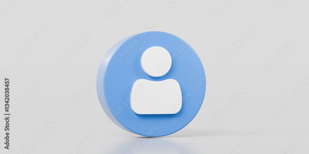3d Blue user person circle button icon. Website, admin, social, profile, login, communication, website element concept. Minimal User person circle button isolated on white background. 3d render. 3d Blue user person circle button icon. Website, admin, social, profile, login, communication, website element concept. Minimal User person circle button isolated on white background. 3d render.