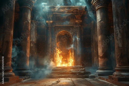 Divine wisdom flowing thoth's scrolls surrounded golden light and arcane symbols spiritual guidance radiating from the texts