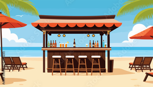 Relaxing Beachfront Kiosk for Summer Vacation