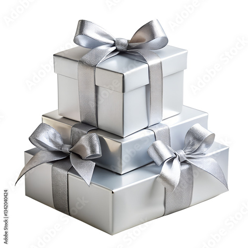 white gift box with ribbon With Transparent Background