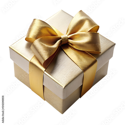 golden gift box With Transparent Background