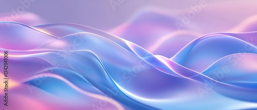 Wallpaper Mural Abstract iridescent waves background in pastel blue, purple, and pink colors Concept of modern design, fluidity, and smooth texture for wallpaper or banner Torontodigital.ca