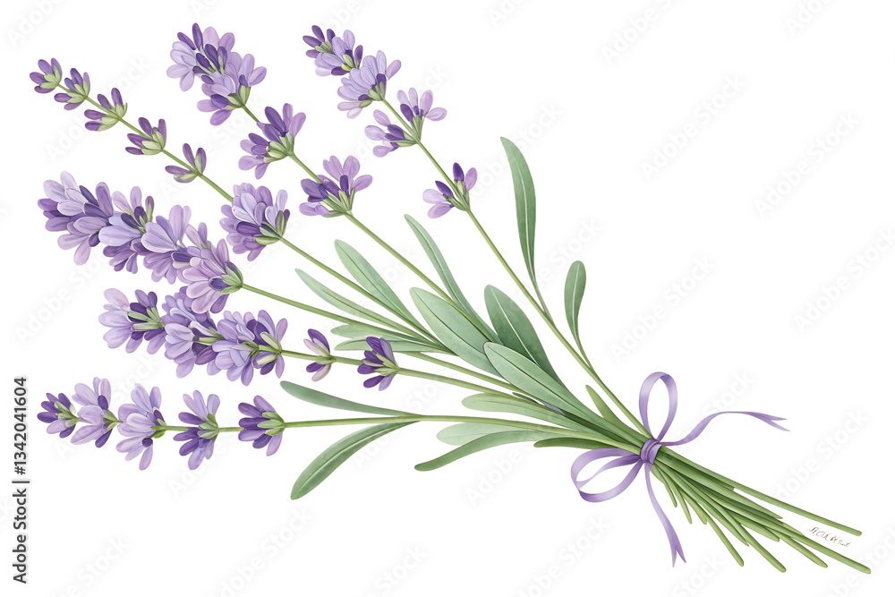 Naklejka premium lavender flowers isolated on white