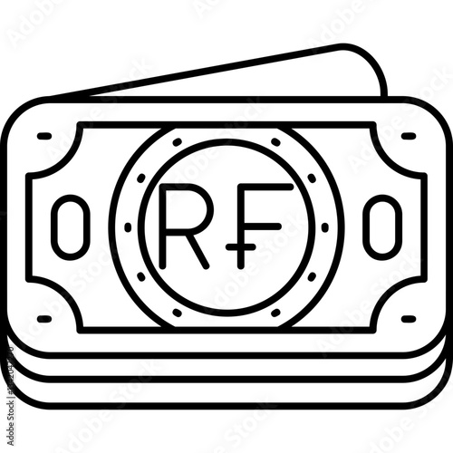 Obraz na plátně Rwandan Franc Icon
