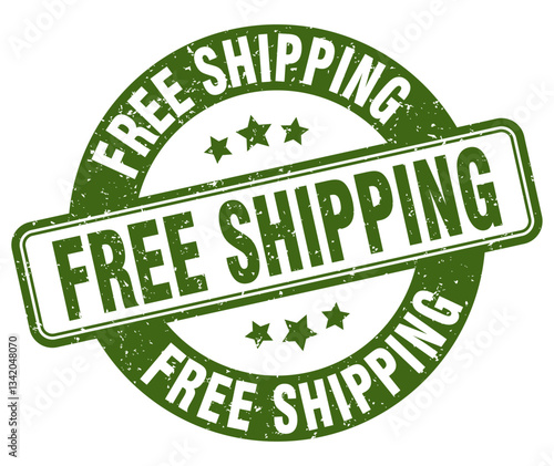 free shipping stamp. free shipping label. round grunge sign