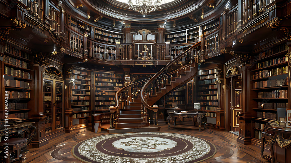 Obraz premium Simple airy Library room interior 