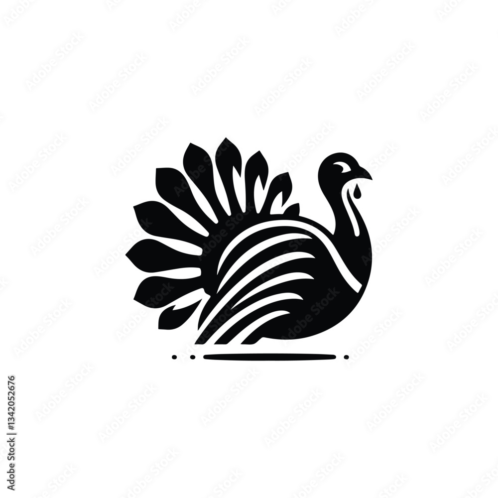 Fototapeta premium thanksgiving turkey vector silhouette illustration