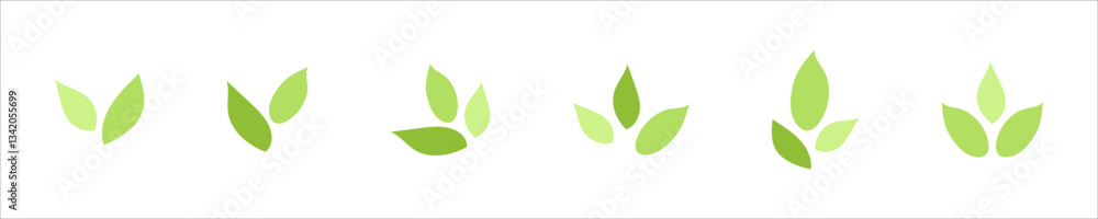 Green leaves icon herb set, simple graphic pictogram illustration, eco friendly organic concept clip art, flat label element for logo, vegan, save energy and self care Green leaves icon herb set, simple graphic pictogram illustration, eco friendly organic concept clip art, flat label element for logo, vegan, save energy and self care
