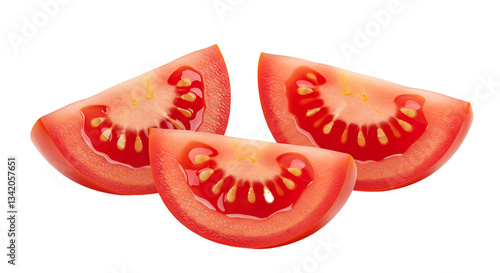 Three Tomato Slices Isolated on White