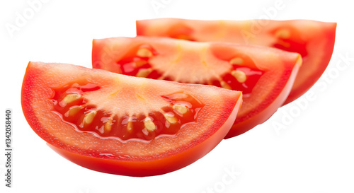 Three Tomato Slices Isolated on White