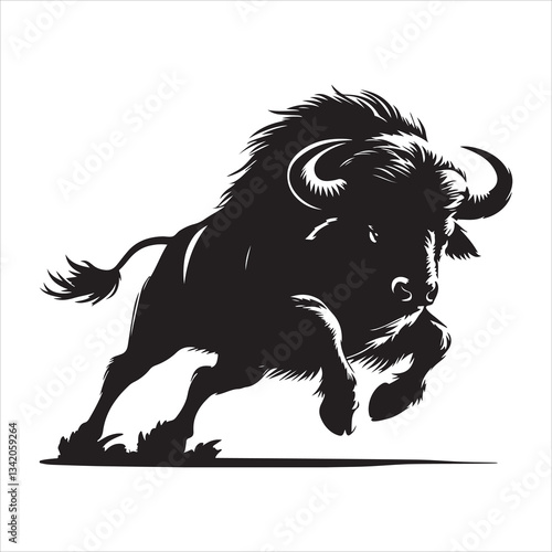 Wallpaper Mural Buffalo silhouette vector on a white background Torontodigital.ca