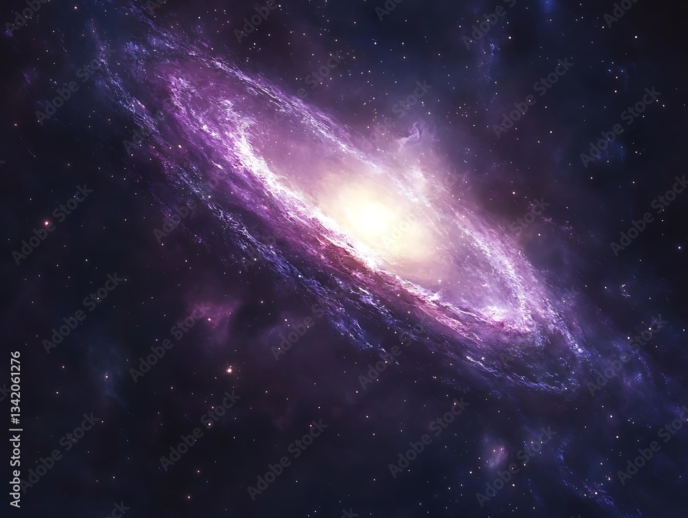 Fototapeta premium A spiral galaxy composed of vibrant colors is shown clearly