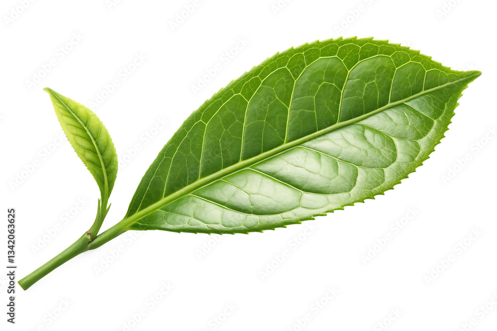Obraz premium green leaf on white background