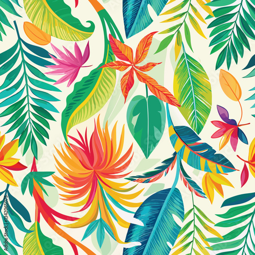  tropical leaf Seamless fabric pattern 2025,new,trendy,unique,trends,light  background.
