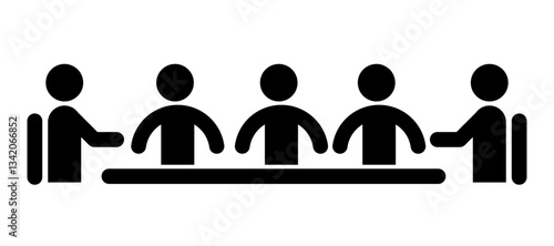 riunione, assemblea, gruppo, icone, persone, gruppo, team